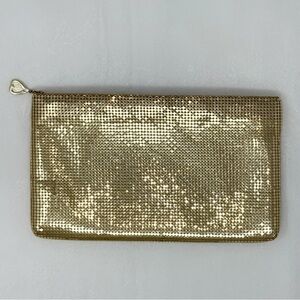 Vintage Whiting & Davis Gold Mesh Foldover Clutch Evening Bag